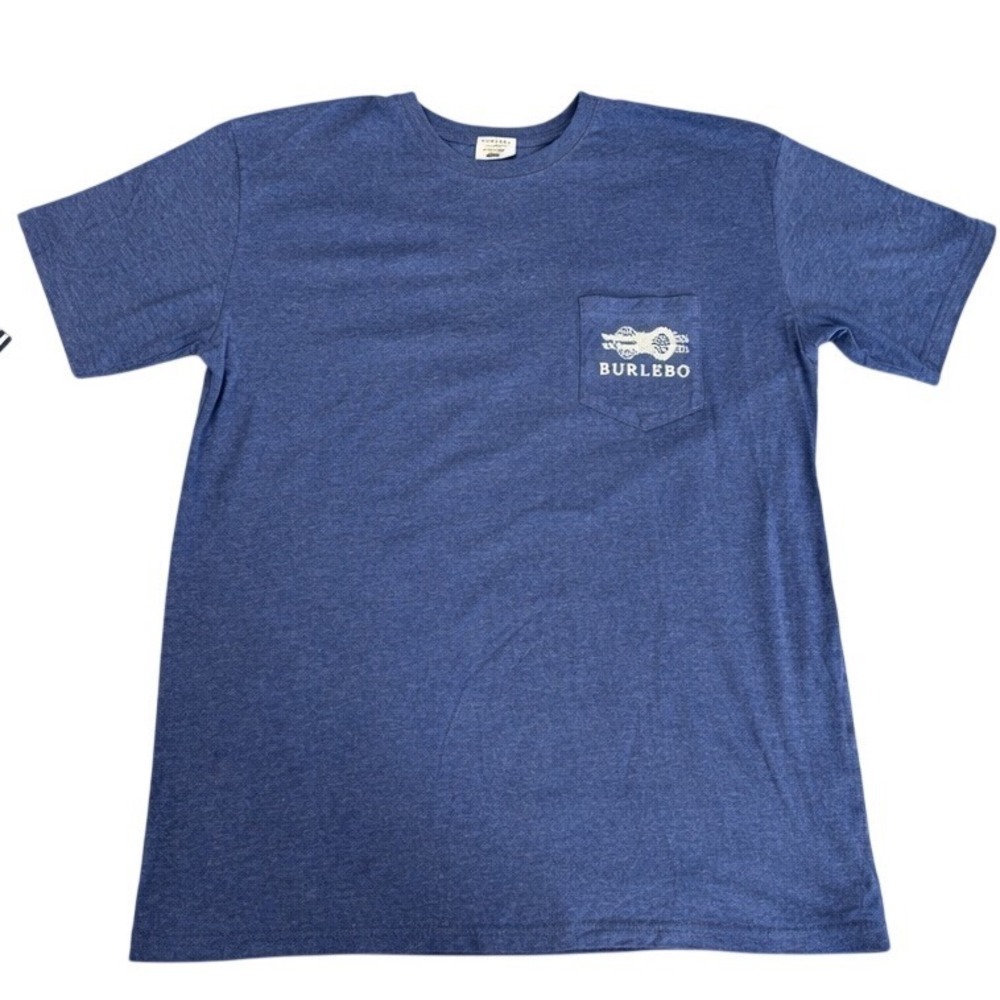 Burlebo Fishing Graphic Pocket‎ T-Shirt Blue XL Outdoor Short Sleeve